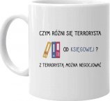 Koszulkowy Czym różni się terrorysta od księgowej? - kubek z nadrukiem 1