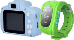 Art Zestaw dla dzieci kamera aparat Forever Smile SKC-100 + zegarek smartwatch ART zielony 1