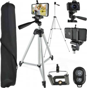 Alogy Alogy Uchwyt statyw na telefon z lampką LED Tripod z oświetleniem 1