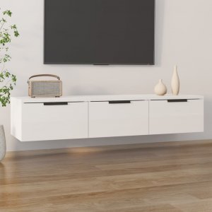 vidaXL Szafka wisząca, biała, wysoki połysk, 102x30x20 cm 6