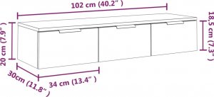 vidaXL Szafka wisząca, biała, wysoki połysk, 102x30x20 cm 8