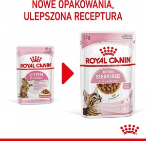 Royal Canin ROYAL CANIN Kitten Sterilised 12x85g karma mokra w sosie dla kociąt do 12 miesiąca życia, sterylizowanych + Royal Canin Piłeczka dla kota GRATIS 4