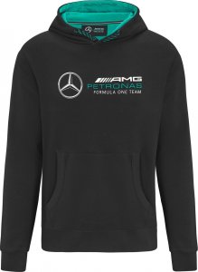Mercedes AMG Petronas F1 Team Bluza męska z kapturem Logo czarna Mercedes AMG F1 2022 XL 1