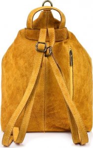 Vera Pelle Musztardowy Włoski Stylowy Plecak Damski Skórzany Zamsz A4 W14 NoSize 5