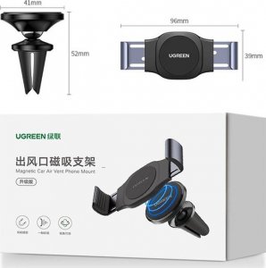 Ugreen Ugreen 2w1 zaciskowy i magnetyczny uchwyt samochodowy do telefonu na kratkę wentylacji nawiew czarny (LP450) standard 5