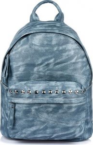 Niebieski Plecak Damski Eko skóra nubuk ćwieki Q94 NoSize 2