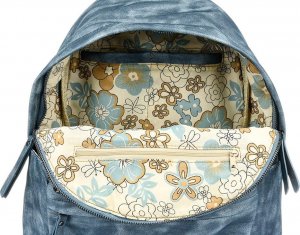 Niebieski Plecak Damski Eko skóra nubuk ćwieki Q94 NoSize 4