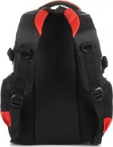 CZERWONO-CZARNY solidny 3KOMOROWY plecak miejski SPORTOWY A4 N61 NoSize 2