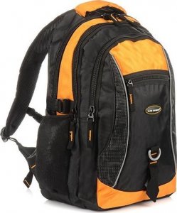POMARAŃCZOWO-CZARNY Solidny 3KOMOROWY plecak miejski SPORTOWY duży M83 NoSize 2