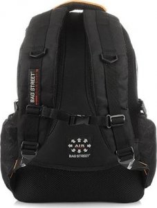 POMARAŃCZOWO-CZARNY Solidny 3KOMOROWY plecak miejski SPORTOWY duży M83 NoSize 5