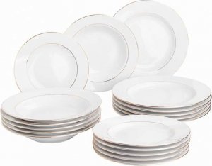 Porcelana MariaPaula Zestaw obiadowy na 6 osób porcelana Karolina MariaPaula Złota Linia (18 elementów) 1