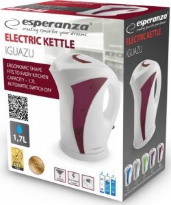 Czajnik Esperanza Czajnik elektryczny Esperanza Iguazu EKK018R (2200W 1.7l  kolor biały, kolor czerwony) 2