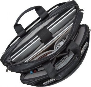 Torba RivaCase RIVACASE TORBA NA LAPTOP 16" ORLY, CZARNA, MATERIAŁ WODOODPORNY, KIESZENIE NA TABLET 10,1", SMARTFON, DOKUMENTY I AKCESORIA 4