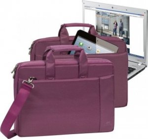 Torba RivaCase RIVACASE TORBA NA LAPTOP 15,6" CENTRAL, FIOLETOWA, Z KIESZENIAMI NA TABLET, SMARTFON, DOKUMENTY I AKCESORIA 8