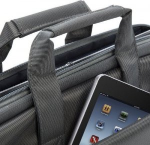 Torba RivaCase RIVACASE TORBA NA LAPTOP 15,6" CENTRAL, SZARA, Z POLIESTRU, Z KIESZENIAMI NA TABLET, SMARTFON, DOKUMENTY I AKCESORIA 8