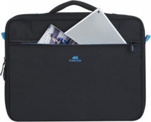 Torba RivaCase RIVACASE TORBA NA LAPTOP 16" REGENT, CLAMSHELL, CZARNA, POLIESTER, KIESZENIE NA SMARTFON, DOKUMENTY, WIZYTÓWKI I AKCESORIA 4