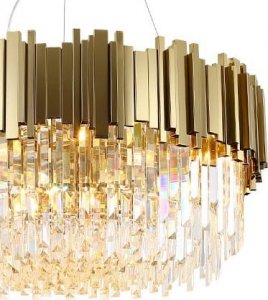 Lampa wisząca Copel Wisząca lampa salonowa CGPIPORGBRASS55 okrągła mosiądz 2