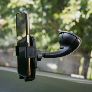 4kom.pl Uchwyt samochodowy Holder do auta Uniwersalny na szybę na telefon do 6.7 cali Czarny 3