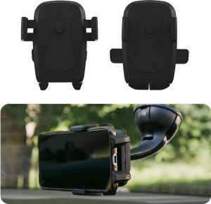 4kom.pl Uchwyt samochodowy Holder do auta Uniwersalny na szybę na telefon do 6.7 cali Czarny 4