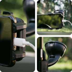 4kom.pl Uchwyt samochodowy Holder do auta Uniwersalny na szybę na telefon do 6.7 cali Czarny 5