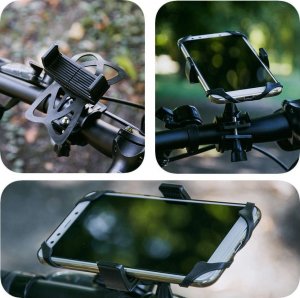 4kom.pl Uchwyt rowerowy Holder na rower motocykl hulajnogę na kierownicę do telefonu Czarny 9
