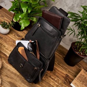 Paolo Peruzzi Plecak na jedno ramię brązowy PAOLO PERUZZI skórzany T-38-BL 3