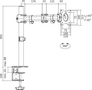 LogiLink Uchwyt biurowy na monitor 13" - 27" (BP0021) 5