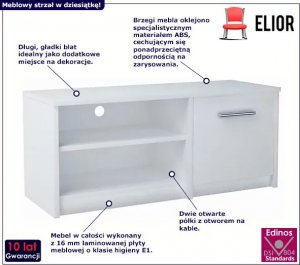 Elior Biała szafka RTV do salonu - Jurgen 3