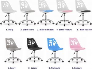 Elior Biało-różowy obrotowy fotel dla dzieci - Parpa 3