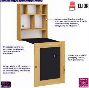 Biurko Elior Składane biurko dziecięce dąb artisan - Olsen 2