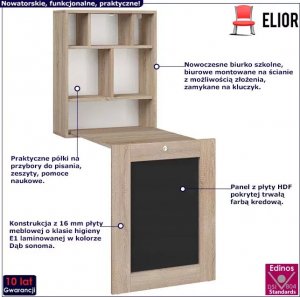 Biurko Elior Olsen Dąb Sonoma 60 cm x 90 cm 2