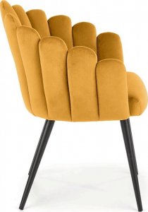 Elior Musztardowe tapicerowane krzesło kubełkowe - Zusi 2