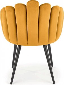 Elior Musztardowe tapicerowane krzesło kubełkowe - Zusi 3