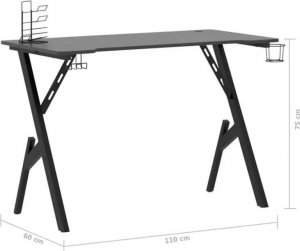 Biurko Elior Czarne gamingowe biurko z uchwytami - Vibo 9