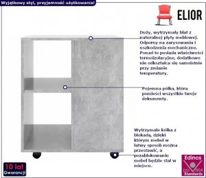 Elior Kontener biurkowy w kolorze szarego betonu - Ivrea 10X 2