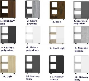 Elior Kontener biurkowy w kolorze szarego betonu - Ivrea 10X 9