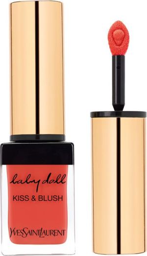Yves Saint Laurent Baby Doll Kiss & Blush Soft Matte Colour pomadka i róż do policzków 4 Orange Fougueux 10ml 1