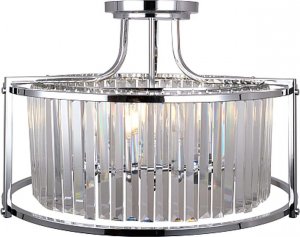 Lampa sufitowa Copel Kryształowy plafon sypialniany CGASBURC okrągła lampa chrom 1