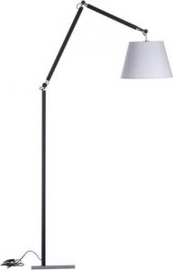 Lampa podłogowa Azzardo Podłogowa lampa abażurowa Zyta do salonu czarna biała 1