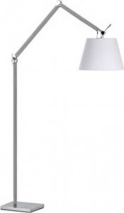 Lampa podłogowa Azzardo Abażurowa lampa podłogowa Zyta do pokoju aluminium biała 1