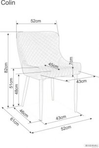 Signal Krzesło COLIN B VELVET beżowe Signal 3