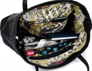 Jennifer Jones Czarna Duża Torebka Damska Shopper Listonoszka B70 3