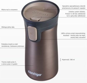 Contigo Kubek termiczny Pinnacle 300ml Watermelon (2095409) 5