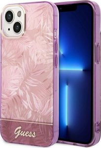 Guess Etui Guess do iPhone 14 Plus 6,7" różowy/pink hardcase Jungle Collection 1