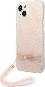 Guess Etui Guess do iPhone 14 Plus 6,7" różowy/pink hardcase 4G Print Strap 1