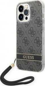 Guess Etui Guess do iPhone 14 Pro Max 6,7" czarny/black hardcase 4G Print Strap 1