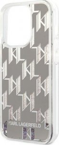 Karl Lagerfeld Etui Karl Lagerfeld do iPhone 14 Pro Max 6,7" hardcase srebrny/silver Liquid Glitter Monogram 6