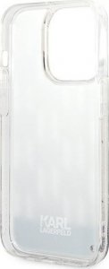 Karl Lagerfeld Etui Karl Lagerfeld do iPhone 14 Pro Max 6,7" hardcase srebrny/silver Liquid Glitter Monogram 7