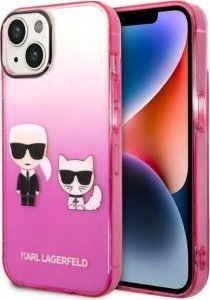 Karl Lagerfeld Etui Karl Lagerfeld do iPhone 14 Plus 6,7" hardcase różowy/pink Gradient Ikonik Karl & Choupette 1