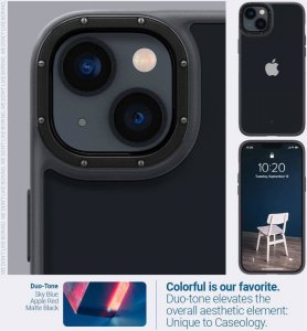 Spigen Etui Spigen Caseology Skyfall do iPhone 14 Czarny/Matter Black ACS05071 9
